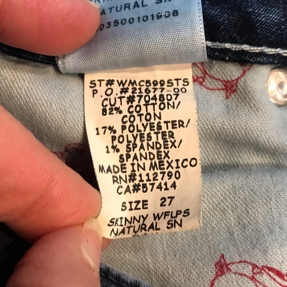 True Religion Women's Skinny Jeans Winter Haze Ombre Acid Wash Low Rise 27 - Picture 9 of 11